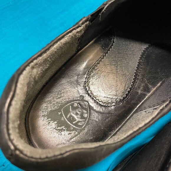 Ariat Tambour Womens Black Leather Slip-On Clogs with Laser Cut Detail Size 7 US - Picture 10 of 11